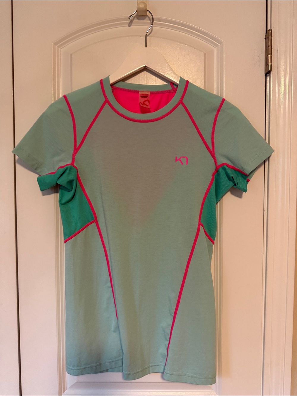 Kari Traa mint green wool activewear baselayer top shirt M